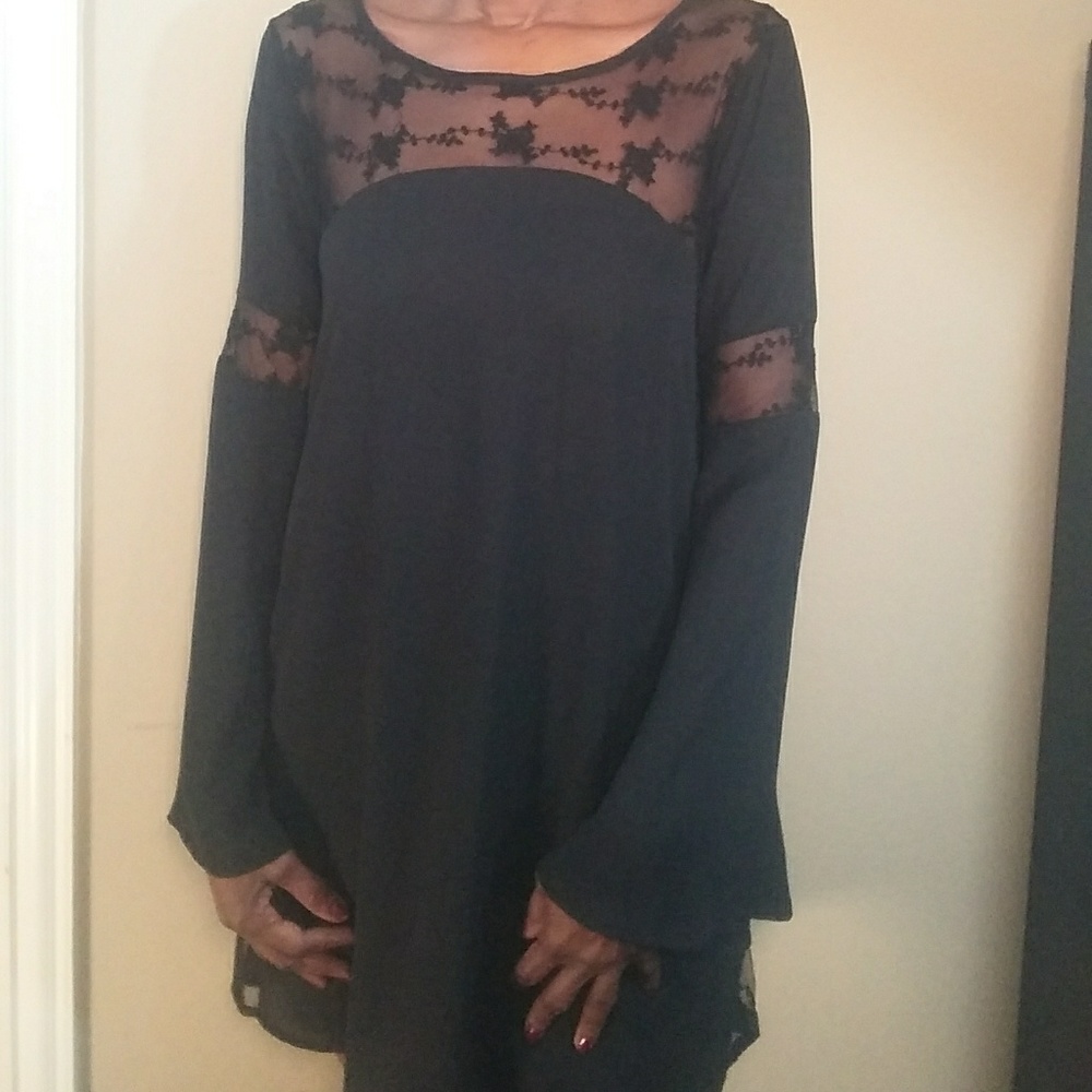 Black And Lace Babydoll Dress Size Medium